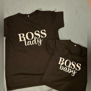NWOT Mother/Daughter matching “Boss Lady & Boss Baby shirts.